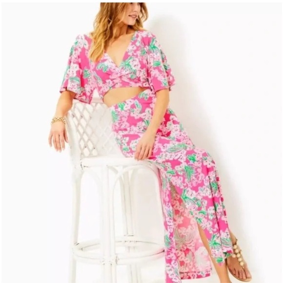 Lilly Pulitzer Minka Maxi Set in Roxie Pink - Picture 4 of 7